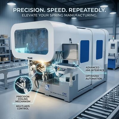 Máquina de dobra de molas de comando CNC de 12 eixos com cortador de segurança flexível