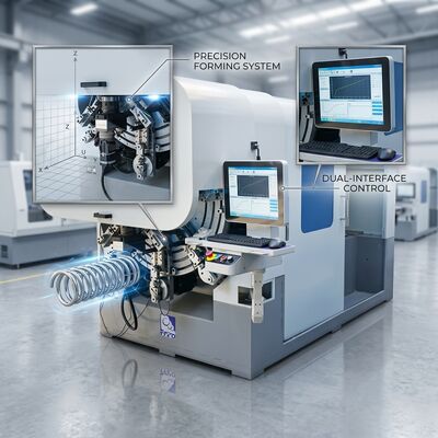 Máquina de dobra de molas de comando CNC de 12 eixos com cortador de segurança flexível