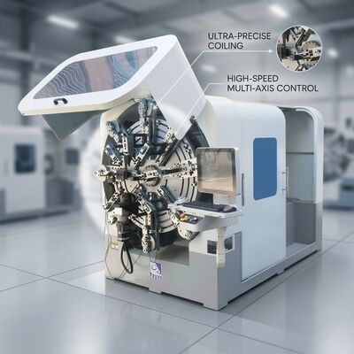 Máquina de dobra de molas de comando CNC de 12 eixos com cortador de segurança flexível